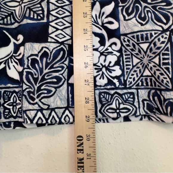 Ky's Made In Hawaii Aloha Hawaiian Short Sleeve Button Up Shirt Blue Floral Sz M - Picture 7 of 16